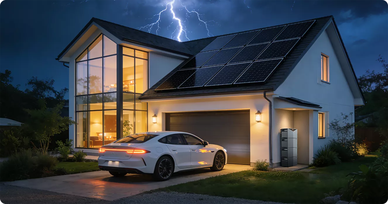 OSCAL 가정용 태양광 배터리 공개, 베란다 전력 저장은 어떻게 할까 1 OSCAL Power Storage 3000을 주택 태양광과 함께 사용한 공식 홍보 이미지